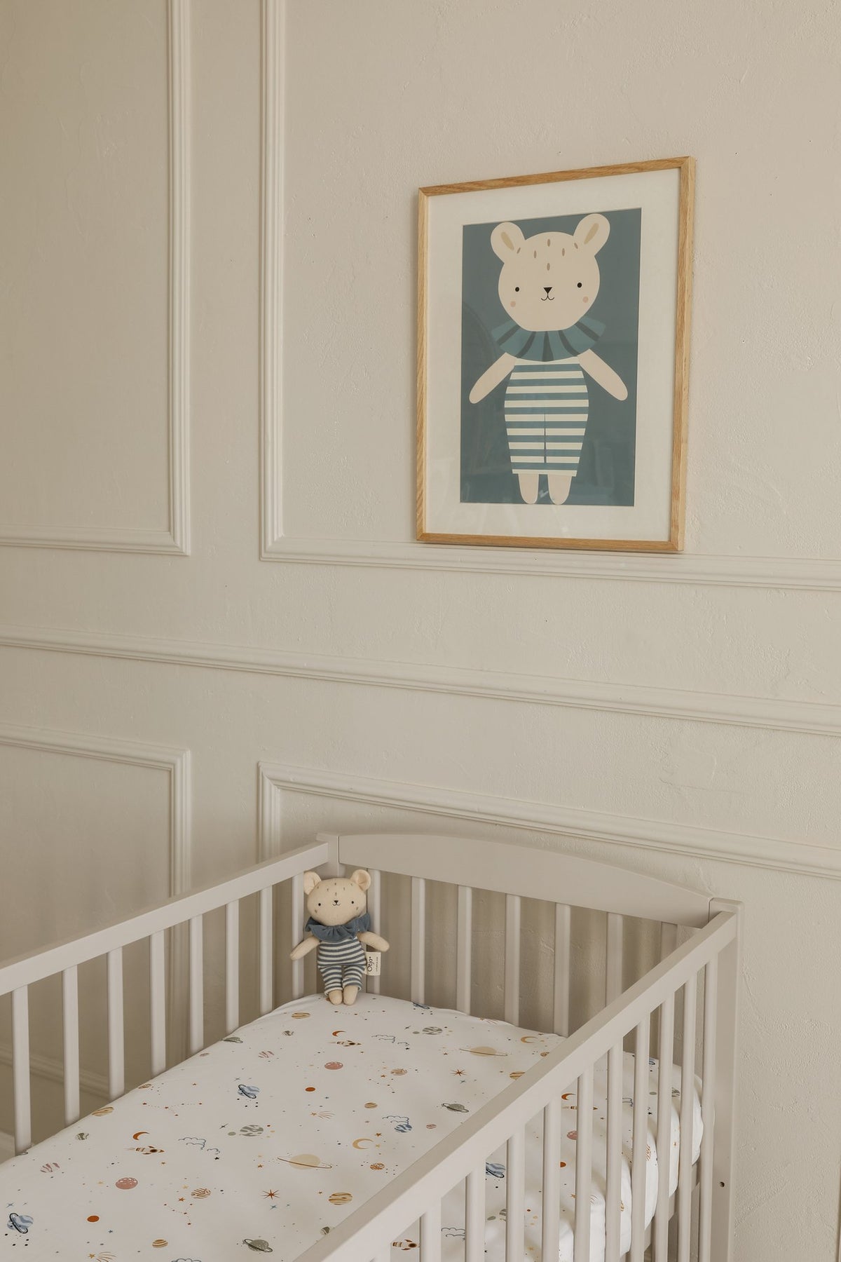Kinderposter Beer Lorem - Blauw, Eco-papier en verpakking
