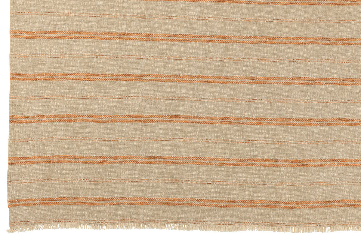 J-Line Plaid Strepen Linnen/Katoen Beige/Roest