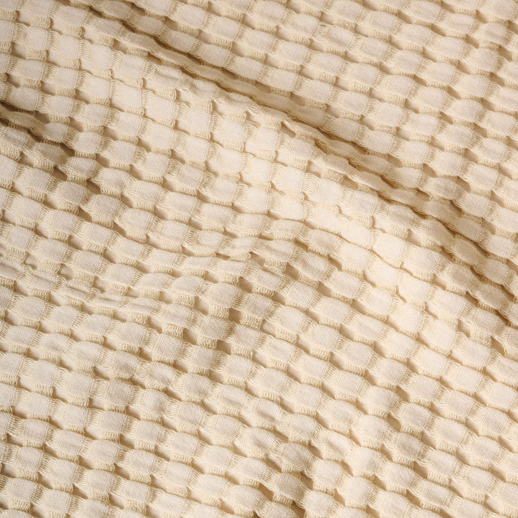 Katoenen wafelhanddoek - Krijt