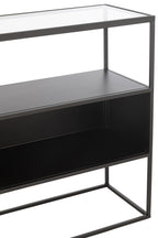 J-Line Console Vierkant Metaal/Glas Zwart