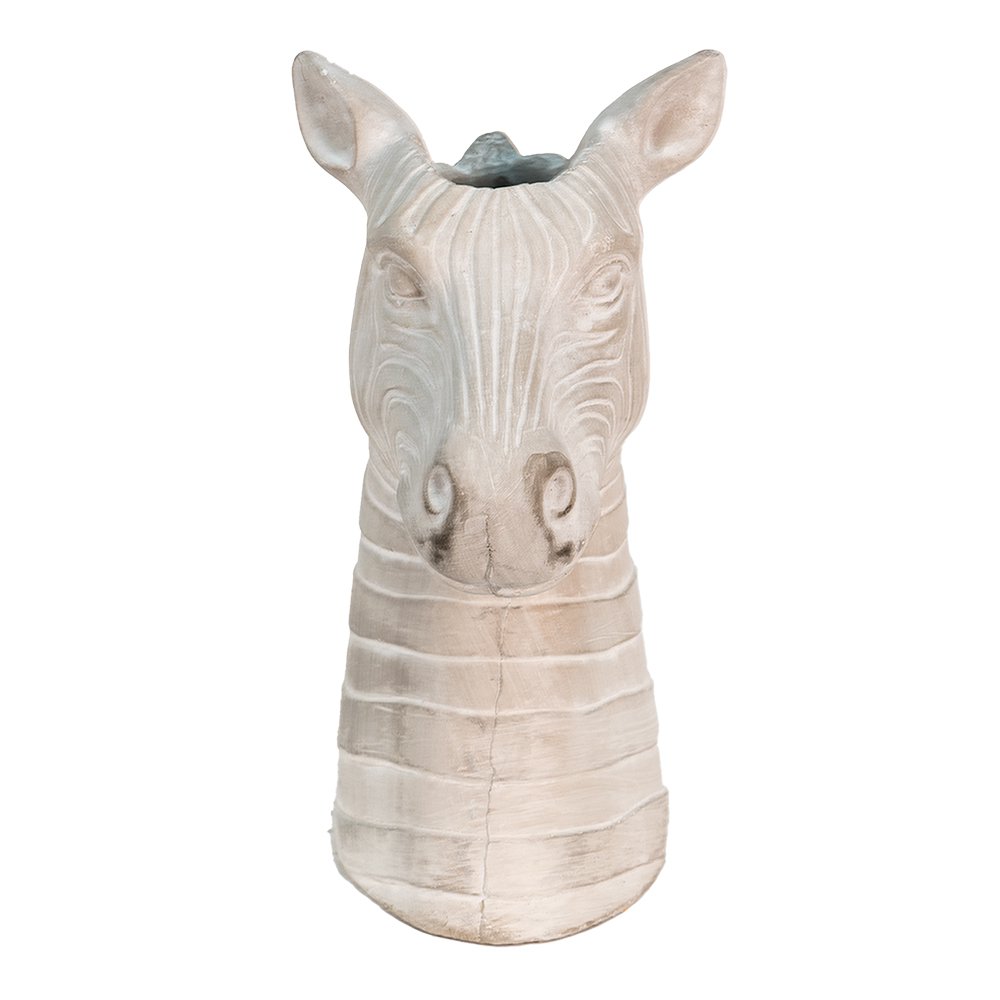 Bloempot Zebra 21x13x26 cm Grijs Steen Bloempot Binnen