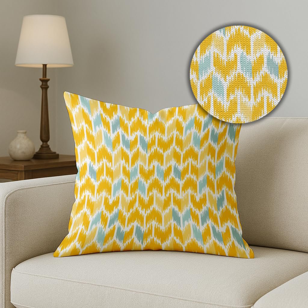 Kussenhoezen – polykatoen, geometrische Ikat-print, duurzaam – set van 5, 16x16 inch