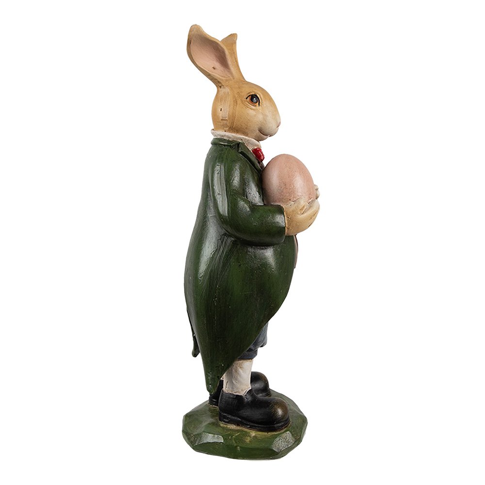 Decoratie Beeld Konijn 20 cm Bruin Groen Kunststof