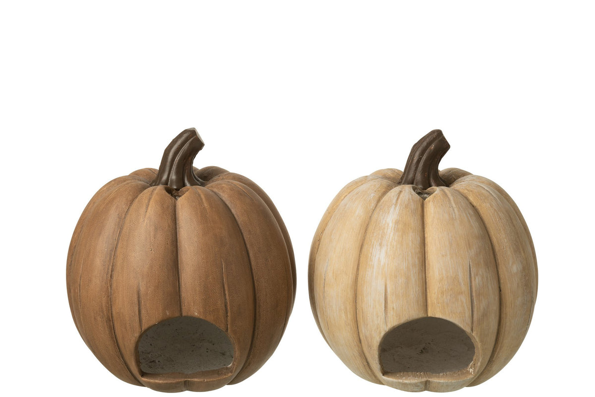 J-Line Kaarshouder Pumpkin Halloween Klei Caramel- CA