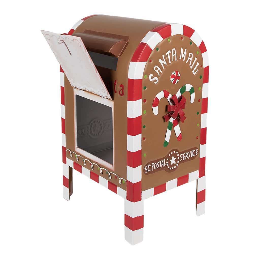 Brievenbus 22x18x34 cm Bruin Metaal Kerstdecoratie