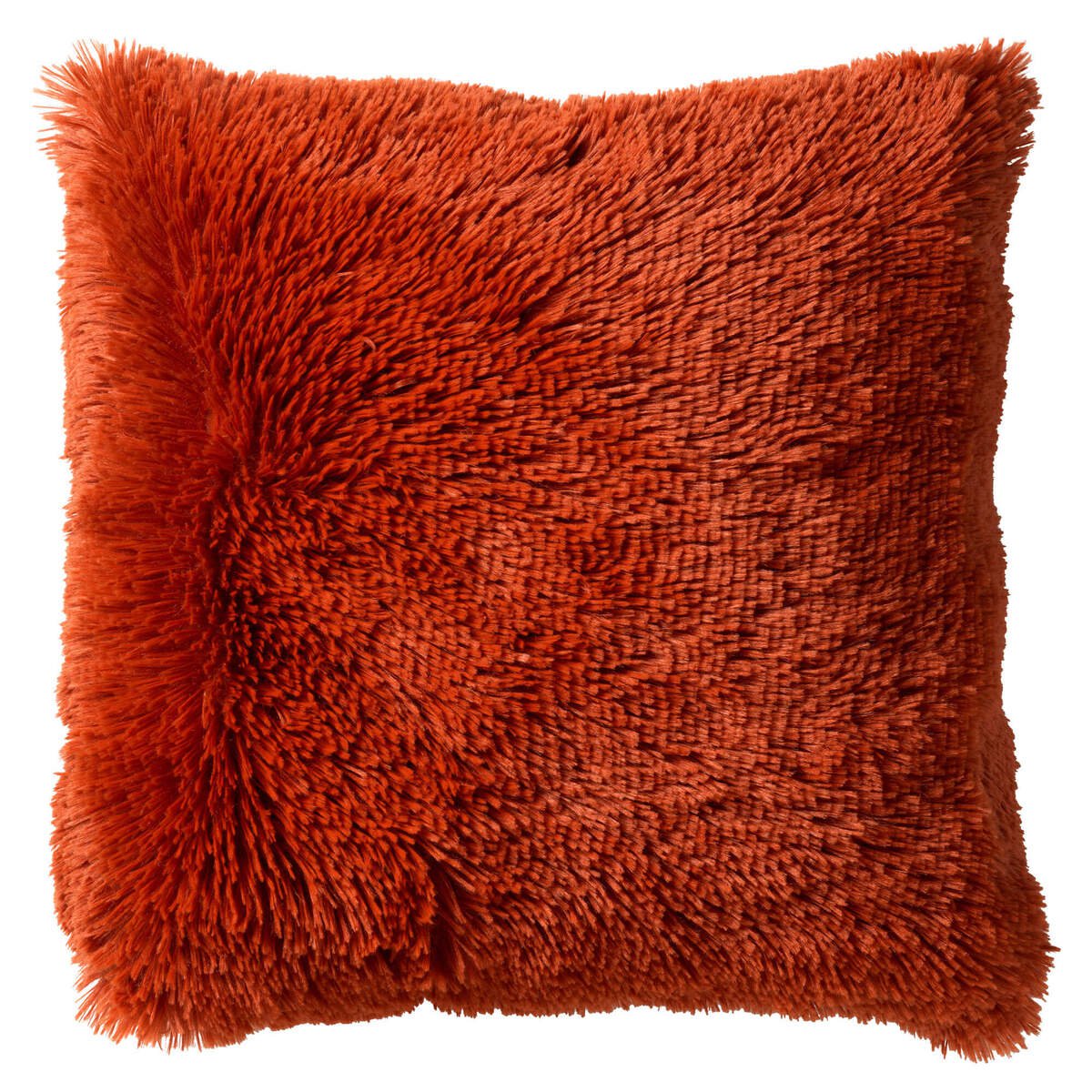 Nederlands Decor Fluffy - Decoratief kussen 60x60 cm - Super Soft - XL Cushion - Potters Clay - Orange