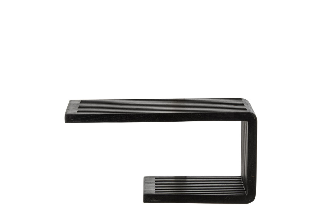 J-Line Wandrek met latten - gerecycled hout - zwart - small