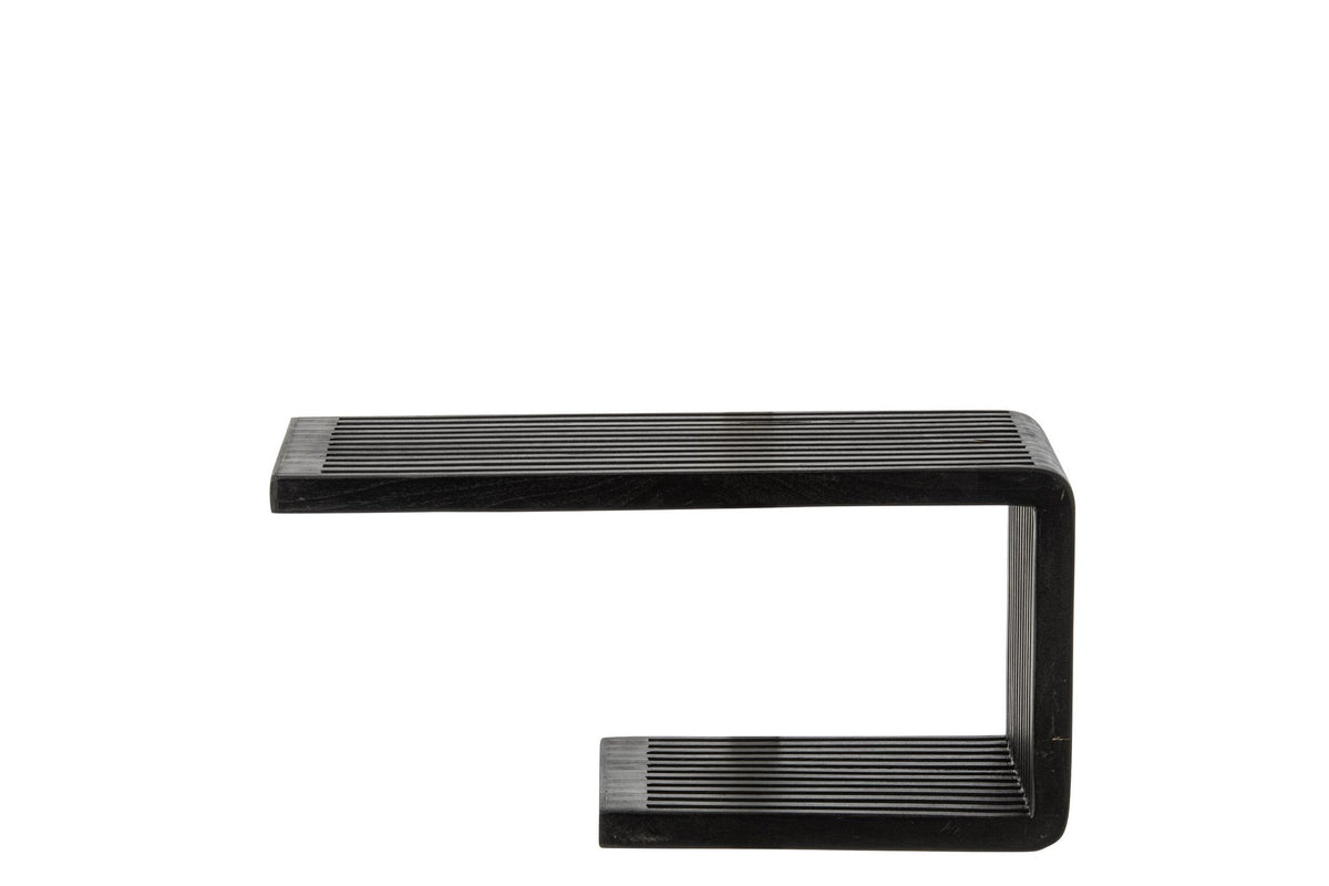 J-Line Wandrek met latten - gerecycled hout - zwart - small