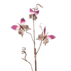 Decoratie Tak 85 cm Roze Metaal Vlinders