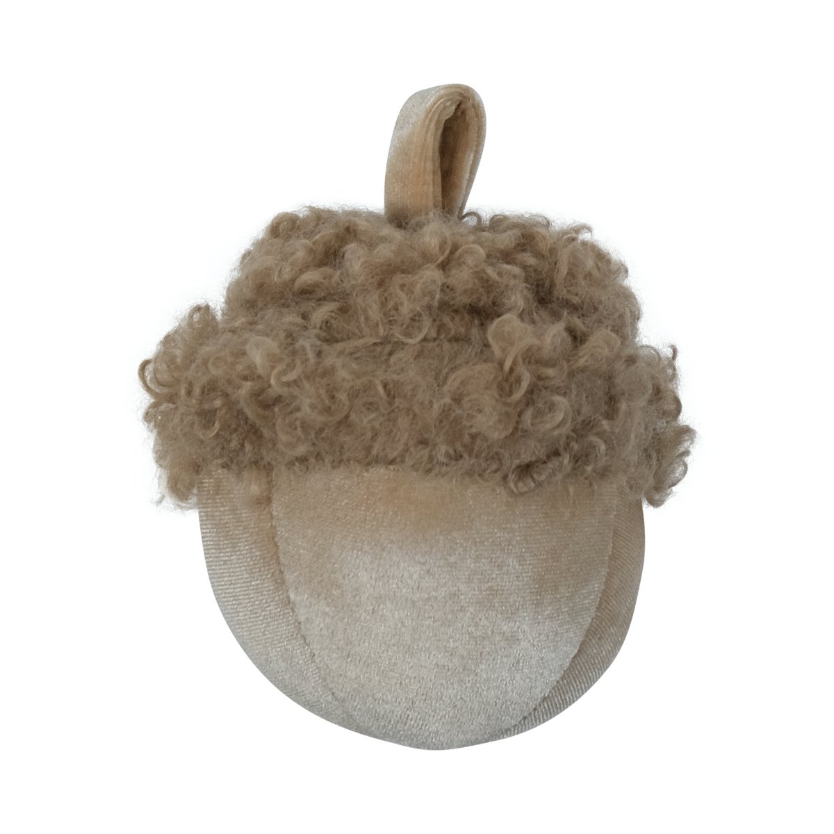 Decoratie fluweel eikel crème 15cm*