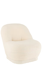 J-Line zetel Teddy Bouclé - velvet - wit