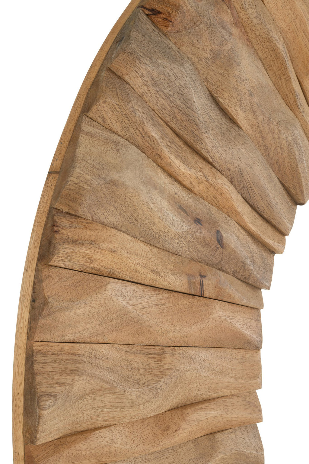 J-Line spiegel Curve Ovaal - hout - naturel