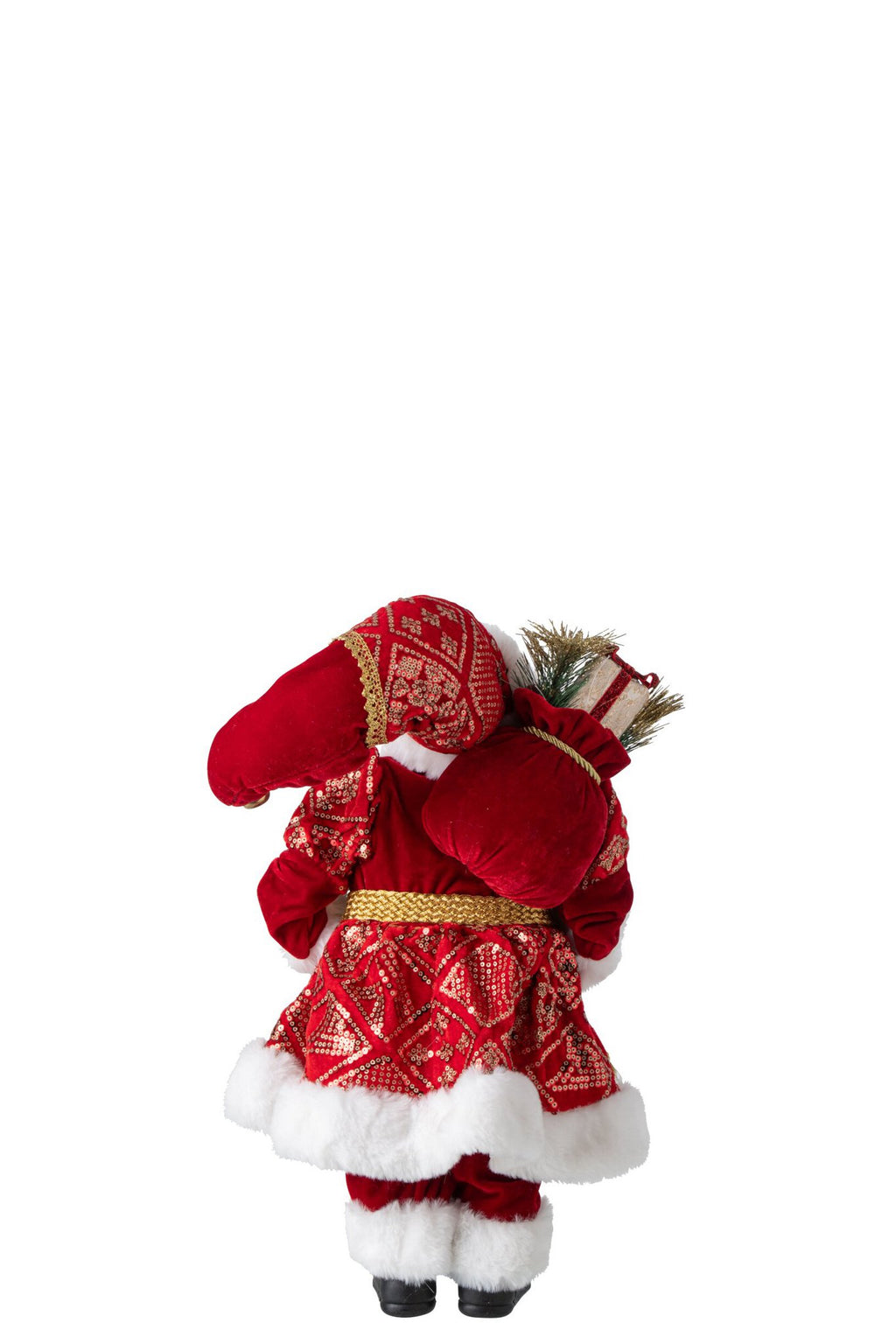 J-Line decoratie kerstman - kunststof - kerstrood - small - LED