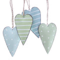 Metaalh.hart 4x7cm blauw mix 4st.