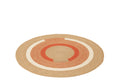 J-Line vloerkleed Rond Geometrisch - jute - naturel/donkeroranje - M