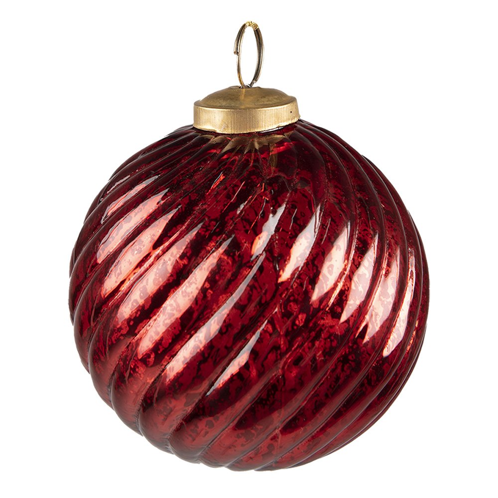 Kerstbal Ø 9 cm Rood Glas Kerstdecoratie