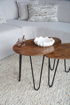 Salontafel Fabio - Mangohout - Set van 2