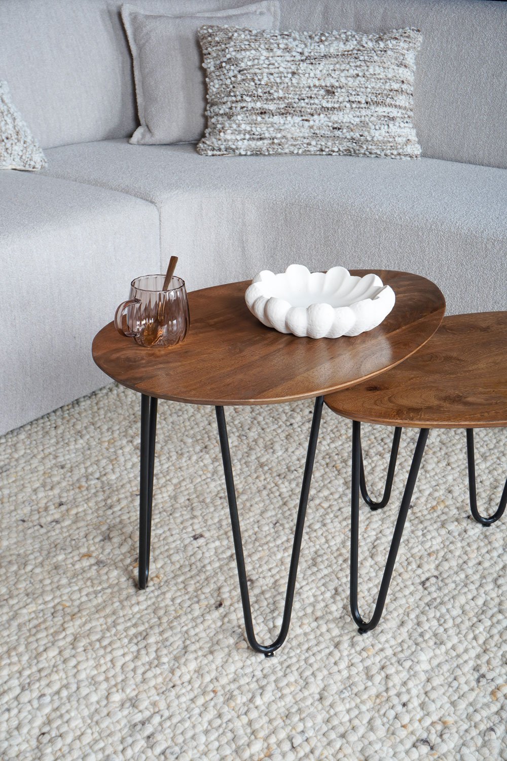 Salontafel Fabio - Mangohout - Set van 2