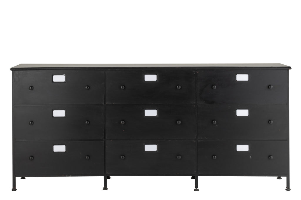 J-Line kast Cade - ijzer - zwart