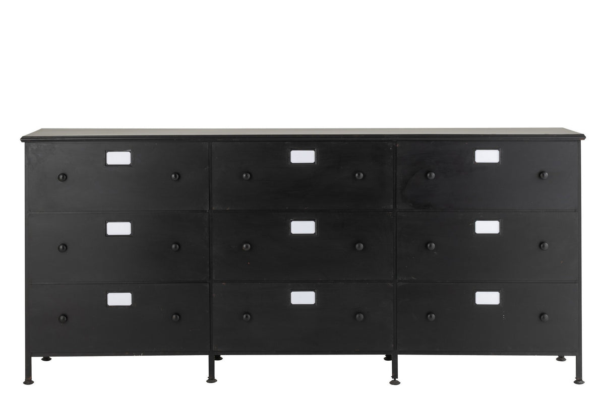 J-Line kast Cade - ijzer - zwart