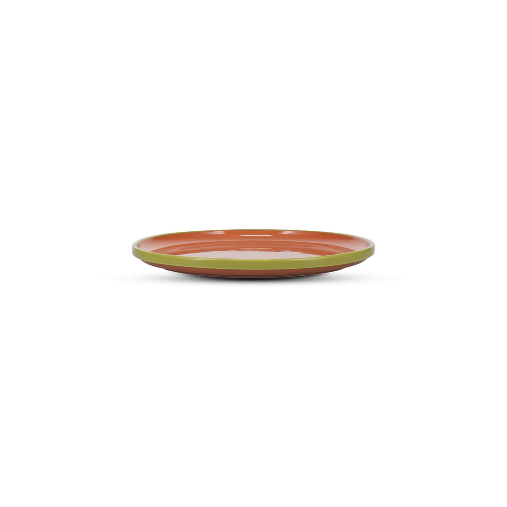 Bord 26xH2,5cm oranje/groen Duo