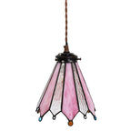 Hanglamp Tiffany Ø 18x90 cm Roze Glas Hanglamp Eettafel