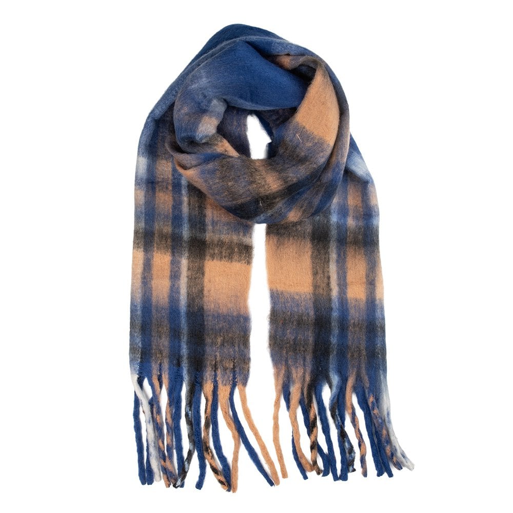 Wintersjaal Dames 50x210 cm Blauw Textiel