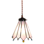 Hanglamp Tiffany Ø 18x90 cm Roze Glas Hanglamp Eettafel