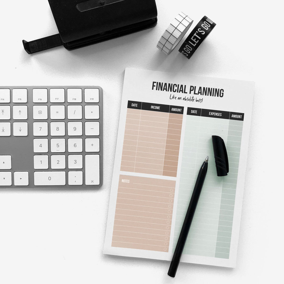 A5 Noteblock Financial Planning, per 5 stuks