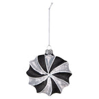 Kerstbal Set van 4 10 cm Zwart Grijs Glas Kerstdecoratie