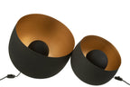 J-Line tafellamp Rond - metaal - zwart/goud - large