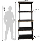 Boekenkast Zwart, Hout 80x40x210 cm
