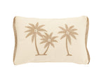 J-Line kussen Rechthoek Palmbomen - katoen - creme/beige