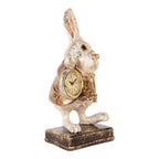 Decoratie Beeld Konijn 13x13x26 cm Beige Kunststof Klok