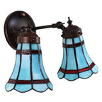 Wandlamp Tiffany 30x23x23 CM Blauw Rood Glas Muurlamp