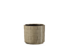 J-Line Bloempot Vierkant Keramiek Beige/Grijs Small