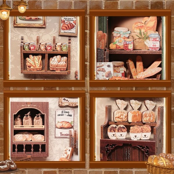 Cutebee, 3D DIY Huisje, Mrs. Hunts Bakery, CWGB401, 21x13x17cm