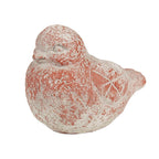 Decoratie Beeld Vogel 14x9x10 cm Grijs Rood Steen