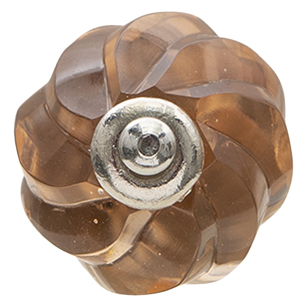 Deurknop Ø 4 cm Bruin Glas Meubelknop