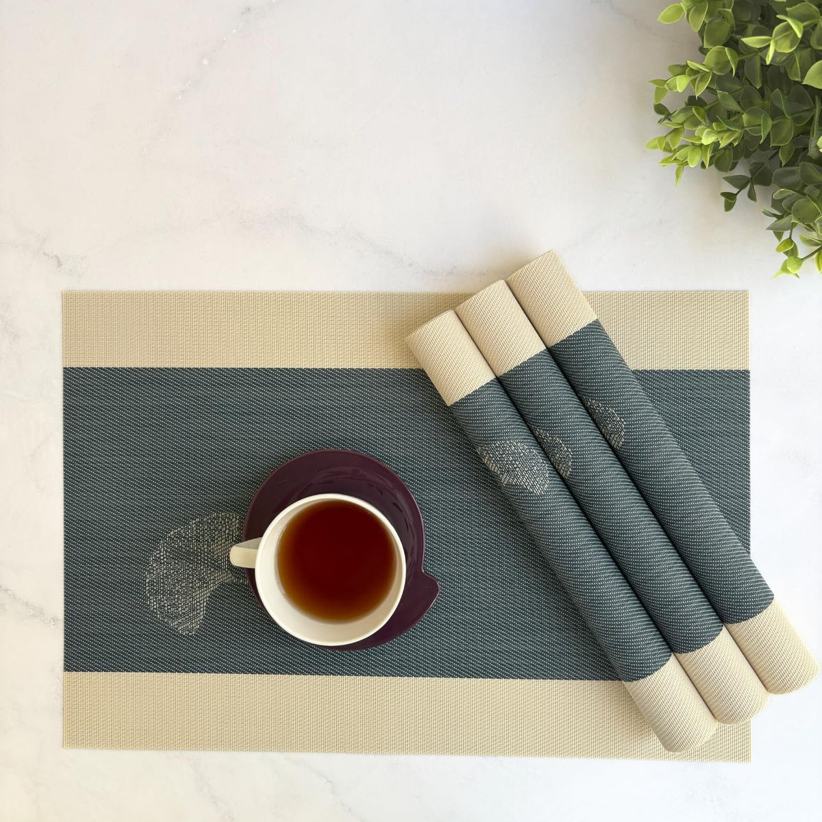 Eettafelplacemats – Geweven PVC antislip – Set van 4