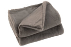 J-Line Plaid cutie - fleece deken – polyester – taupe - 180 x 130 cm