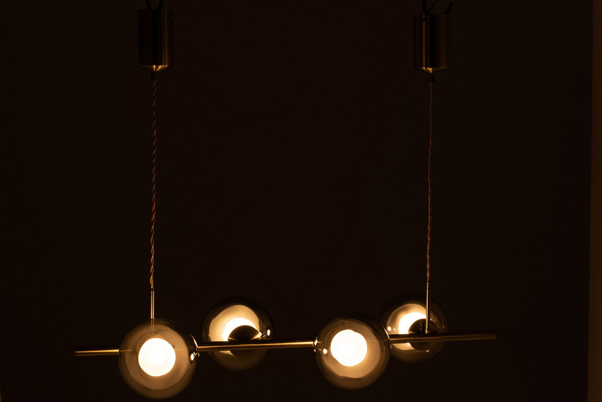 J-Line hanglamp Yuks 4 Lampen - staal - gou