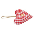 Hanger katoen hart rood knoop 16cm