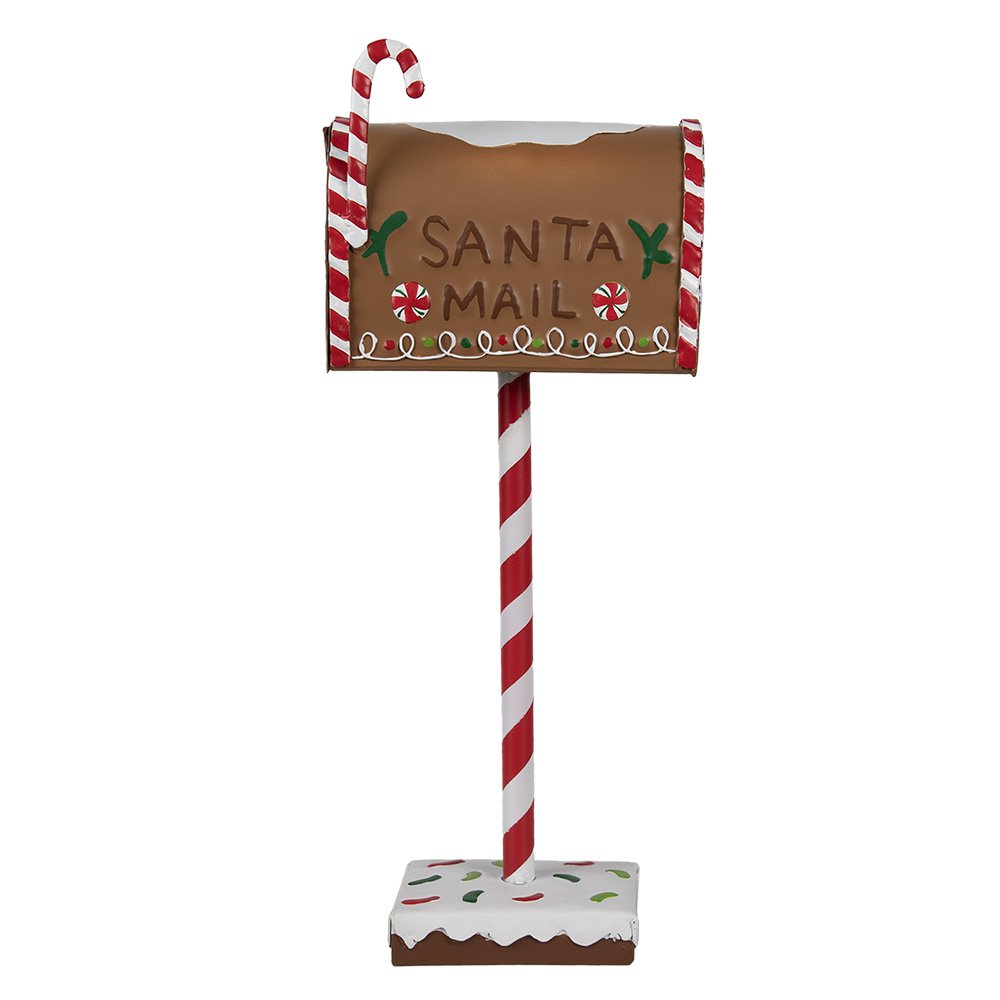 Kerstdecoratie Brievenbus 14x8x37 cm Bruin Metaal