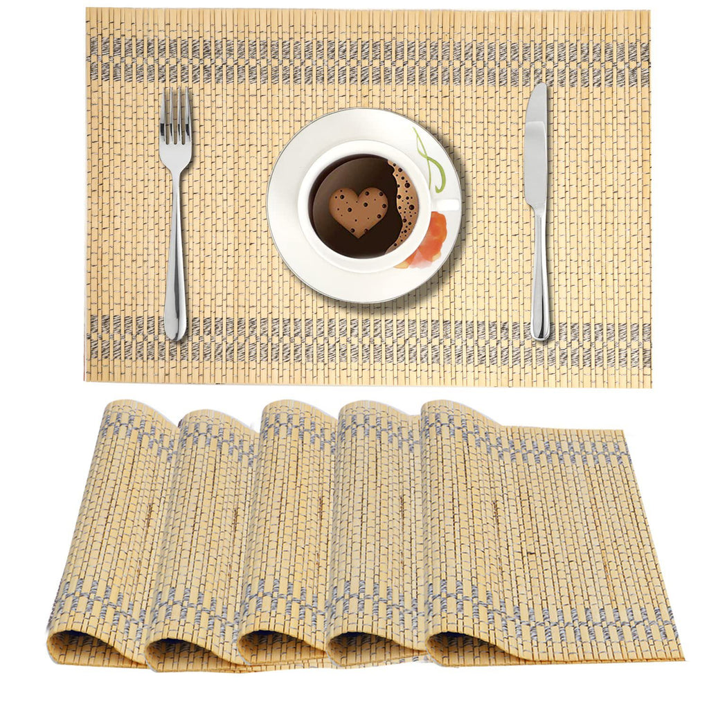 Placemats – Omkeerbaar bamboe – 45x30 cm, set van 6