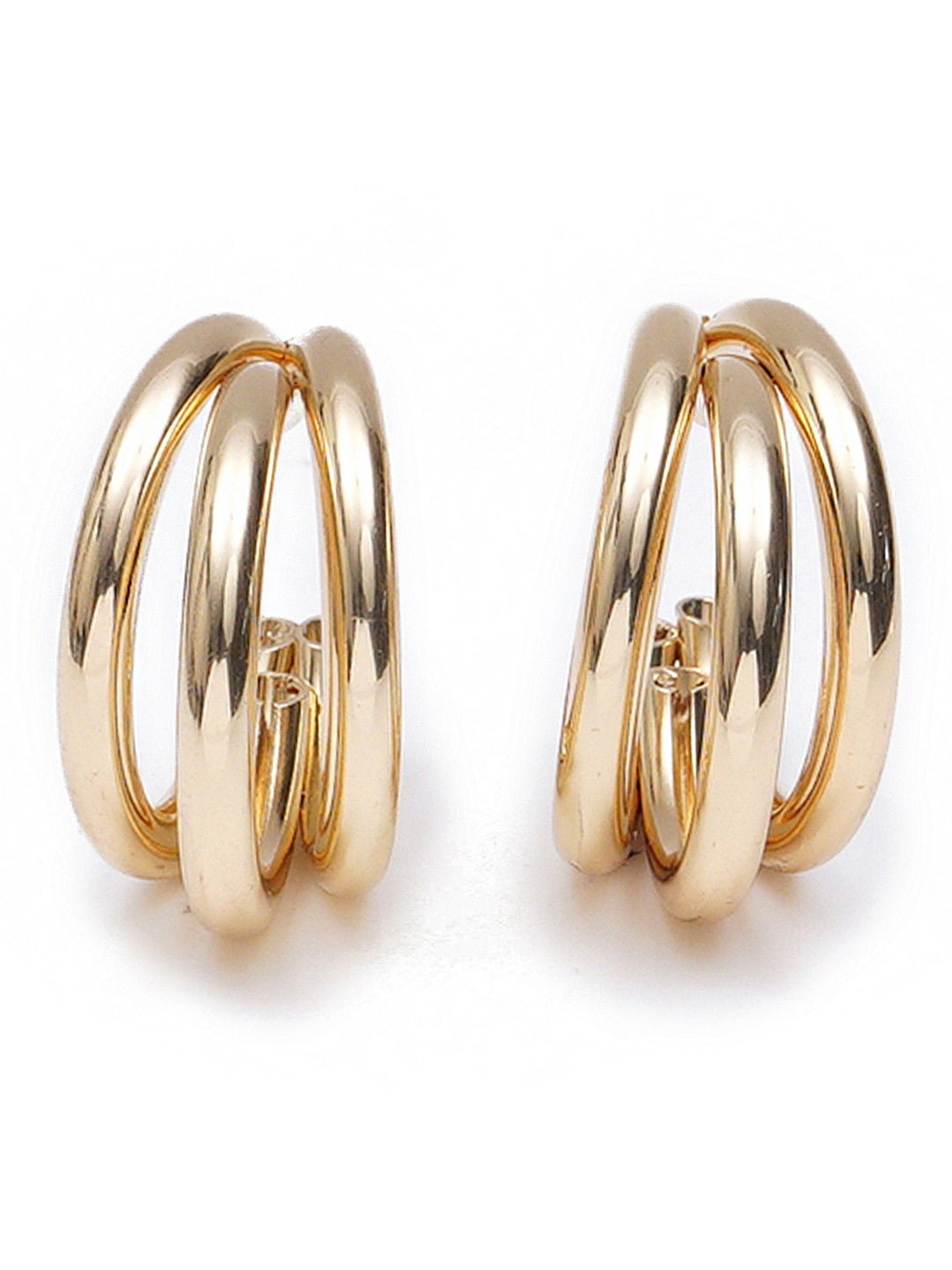 Vergulde oorringen – mode-sieraden – veilige sluiting aan de achterkant – 2,3 cm lengte