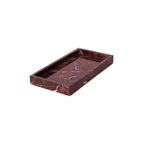 Marmer dienblad met rand 15x30cm rood