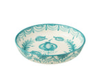 J-Line kom Granada Low - keramiek - wit/aqua - large - Ø 25 cm