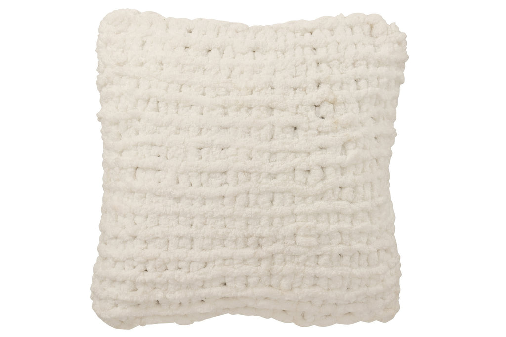 J-Line kussen wit/groen polyester