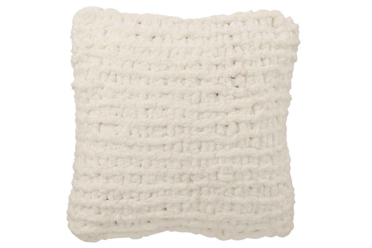 J-Line kussen wit/groen polyester